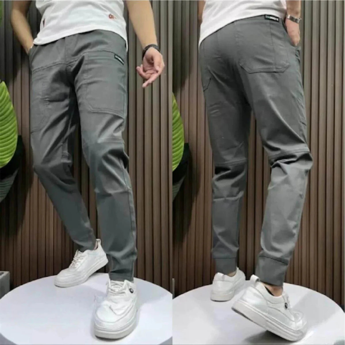 Blugi Cargo Elastici Premium – Confort și Stil — Gri, fotografia 7