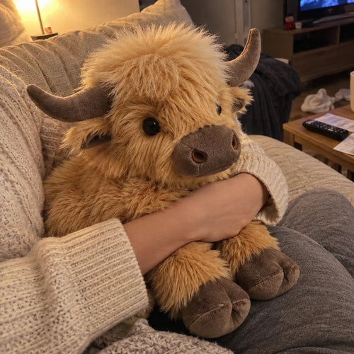 Peluche Vache Highland Anti-Stress – Compagnon Apaisant pour le Sommeil — photo d'un client 7